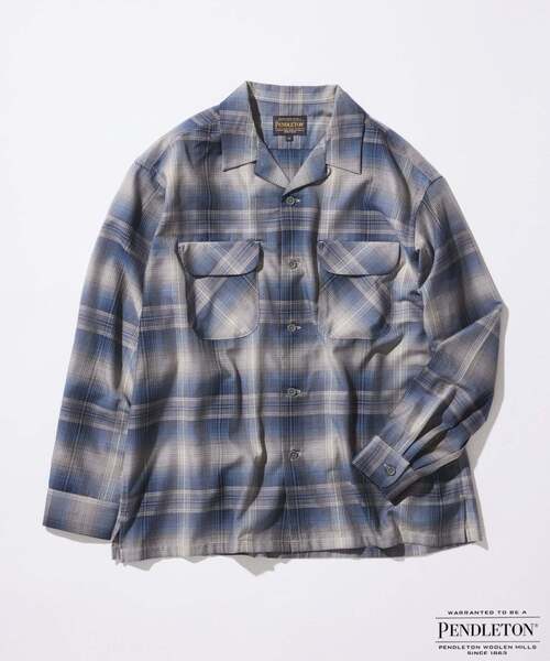 PENDLETON(ペンドルトン)の「PENDLETON / ペンドルトン 別注 オープンカラーシャツ(シャツ/ブラウス・メンズ・コバルトブルー/ベージュ/ブラウン系その他/ブラック・MEDIUM/LARGE)」の4枚目の写真