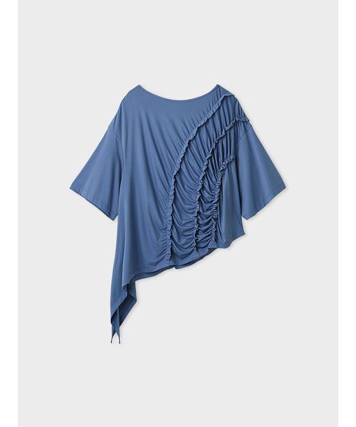 MIESROHE（ミースロエ）の「【洗える】【Nuriコラボ】ギャザーカットトップス（Tシャツ/カットソー・レディース・ブラック/ホワイト・F）」の5枚目の写真