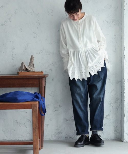 soulberry（ソウルベリー）の「「わがまま別注」ゆったり好きの、すっきりデニムパンツ（デニムパンツ・レディース・サックスブルー/ネイビー/ブルー・M/S/L/LL）」の8枚目の写真