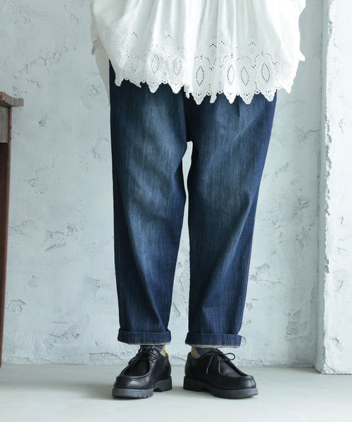soulberry（ソウルベリー）の「「わがまま別注」ゆったり好きの、すっきりデニムパンツ（デニムパンツ・レディース・サックスブルー/ネイビー/ブルー・M/S/L/LL）」の13枚目の写真
