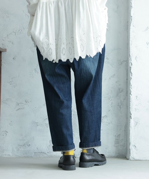 soulberry（ソウルベリー）の「「わがまま別注」ゆったり好きの、すっきりデニムパンツ（デニムパンツ・レディース・サックスブルー/ネイビー/ブルー・M/S/L/LL）」の15枚目の写真
