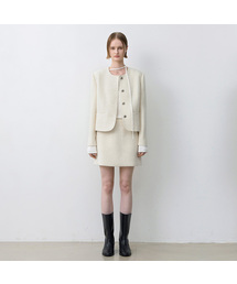 SPRING BOUCLE SET-UP SKIRT(SK-4998)