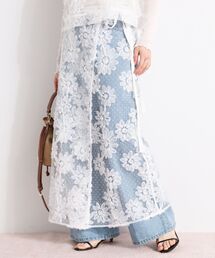 TORRAZZO DONNAフローラルレースラップスカート