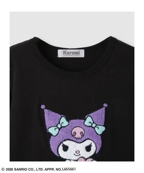 sanrio(サンリオ)の「【Sanrio/サンリオ 】キャラクター 長袖Tシャツ モチーフ刺繍(Tシャツ/カットソー・キッズ・ブラック/ホワイト・120/130/140/150/160/110)」の4枚目の写真