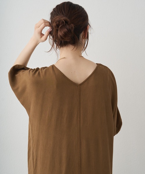 PUAL CE CIN（ピュアルセシン）の「ソフトシルキー2WAYワンピース（ワンピース・レディース・ブラック/キャメル・FREE）」の5枚目の写真