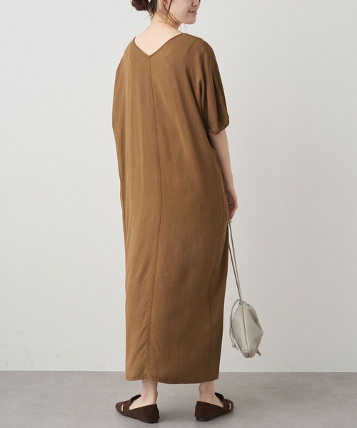 PUAL CE CIN（ピュアルセシン）の「ソフトシルキー2WAYワンピース（ワンピース・レディース・ブラック/キャメル・FREE）」の4枚目の写真