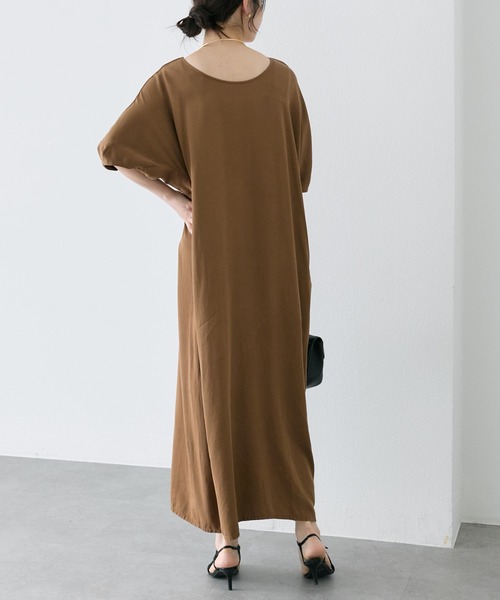 PUAL CE CIN（ピュアルセシン）の「ソフトシルキー2WAYワンピース（ワンピース・レディース・ブラック/キャメル・FREE）」の8枚目の写真