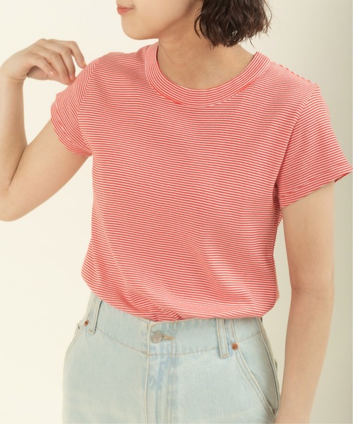 CHILD WOMAN（チャイルドウーマン）の「連シルフライス クルーネック 半袖Tシャツ（Tシャツ/カットソー・レディース・ピンク/レッド系その他/ホワイト/ブラック系その他/レッド系その他2/サックスブルー/ブラック系その他2/ブラック・FREE）」の7枚目の写真