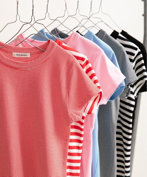 CHILD WOMAN（チャイルドウーマン）の「連シルフライス クルーネック 半袖Tシャツ（Tシャツ/カットソー・レディース・ピンク/レッド系その他/ホワイト/ブラック系その他/レッド系その他2/サックスブルー/ブラック系その他2/ブラック・FREE）」の5枚目の写真