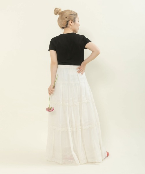 CHILD WOMAN（チャイルドウーマン）の「連シルフライス クルーネック 半袖Tシャツ（Tシャツ/カットソー・レディース・ピンク/レッド系その他/ホワイト/ブラック系その他/レッド系その他2/サックスブルー/ブラック系その他2/ブラック・FREE）」の12枚目の写真