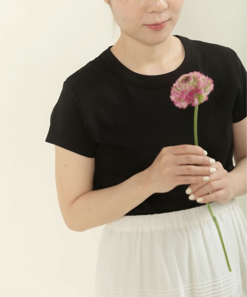 CHILD WOMAN（チャイルドウーマン）の「連シルフライス クルーネック 半袖Tシャツ（Tシャツ/カットソー・レディース・ピンク/レッド系その他/ホワイト/ブラック系その他/レッド系その他2/サックスブルー/ブラック系その他2/ブラック・FREE）」の13枚目の写真