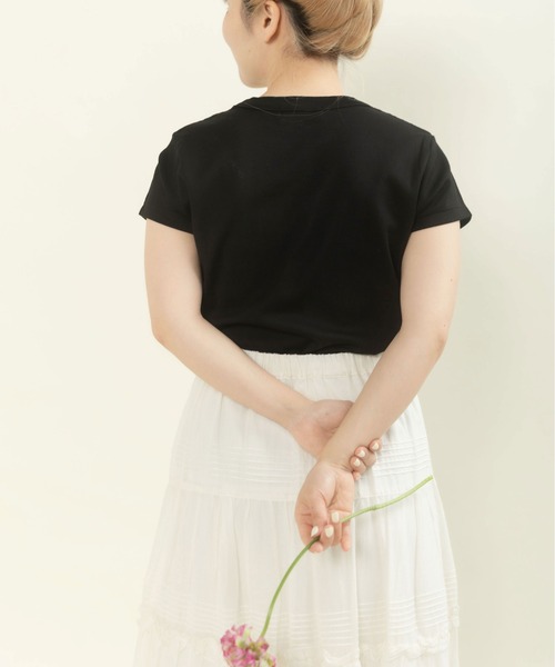 CHILD WOMAN（チャイルドウーマン）の「連シルフライス クルーネック 半袖Tシャツ（Tシャツ/カットソー・レディース・ピンク/レッド系その他/ホワイト/ブラック系その他/レッド系その他2/サックスブルー/ブラック系その他2/ブラック・FREE）」の14枚目の写真