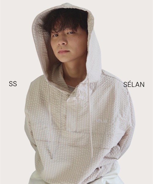 UNDERSTATEMENTs(アンダーステイトメント)の「【ユニセックス】ロゴ刺繍アノラックパーカー/チェック&無地(パーカー・メンズ・ベージュ系その他/ライトグリーン/ネイビー/オレンジ系その他/ライトブルー/ピンク系その他・MEDIUM/LARGE)」の11枚目の写真