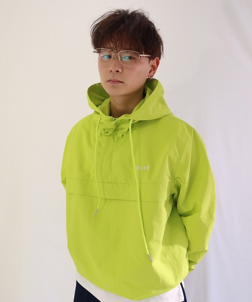 UNDERSTATEMENTs(アンダーステイトメント)の「【ユニセックス】ロゴ刺繍アノラックパーカー/チェック&無地(パーカー・メンズ・ベージュ系その他/ライトグリーン/ネイビー/オレンジ系その他/ライトブルー/ピンク系その他・MEDIUM/LARGE)」の10枚目の写真