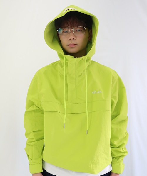 UNDERSTATEMENTs(アンダーステイトメント)の「【ユニセックス】ロゴ刺繍アノラックパーカー/チェック&無地(パーカー・メンズ・ベージュ系その他/ライトグリーン/ネイビー/オレンジ系その他/ライトブルー/ピンク系その他・MEDIUM/LARGE)」の9枚目の写真