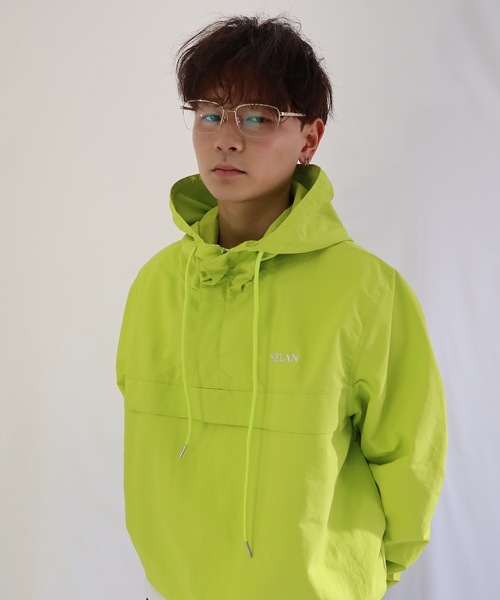 UNDERSTATEMENTs(アンダーステイトメント)の「【ユニセックス】ロゴ刺繍アノラックパーカー/チェック&無地(パーカー・メンズ・ベージュ系その他/ライトグリーン/ネイビー/オレンジ系その他/ライトブルー/ピンク系その他・MEDIUM/LARGE)」の7枚目の写真