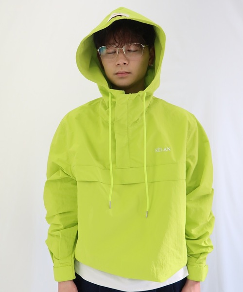 UNDERSTATEMENTs(アンダーステイトメント)の「【ユニセックス】ロゴ刺繍アノラックパーカー/チェック&無地(パーカー・メンズ・ベージュ系その他/ライトグリーン/ネイビー/オレンジ系その他/ライトブルー/ピンク系その他・MEDIUM/LARGE)」の8枚目の写真