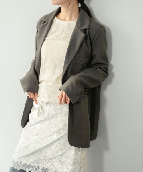 on:nue（オンニュ）の「【on:nue】[着用動画あり！] シングルバックスリットテーラードジャケット /2026 SS COLLECTION（テーラードジャケット・レディース・ブラック/グレー・FREE）」の11枚目の写真
