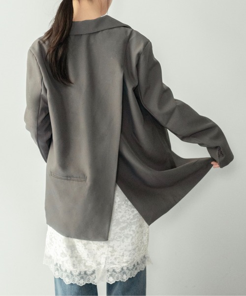 on:nue（オンニュ）の「【on:nue】[着用動画あり！] シングルバックスリットテーラードジャケット /2026 SS COLLECTION（テーラードジャケット・レディース・ブラック/グレー・FREE）」の3枚目の写真