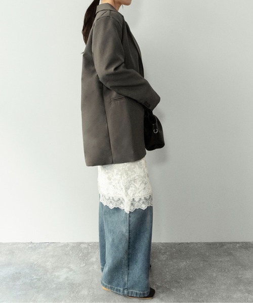 on:nue（オンニュ）の「【on:nue】[着用動画あり！] シングルバックスリットテーラードジャケット /2026 SS COLLECTION（テーラードジャケット・レディース・ブラック/グレー・FREE）」の8枚目の写真