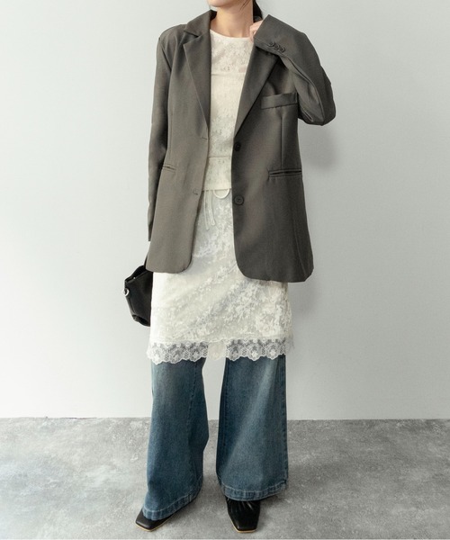 on:nue（オンニュ）の「【on:nue】[着用動画あり！] シングルバックスリットテーラードジャケット /2026 SS COLLECTION（テーラードジャケット・レディース・ブラック/グレー・FREE）」の14枚目の写真