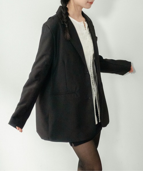 on:nue（オンニュ）の「【on:nue】[着用動画あり！] シングルバックスリットテーラードジャケット /2026 SS COLLECTION（テーラードジャケット・レディース・ブラック/グレー・FREE）」の21枚目の写真