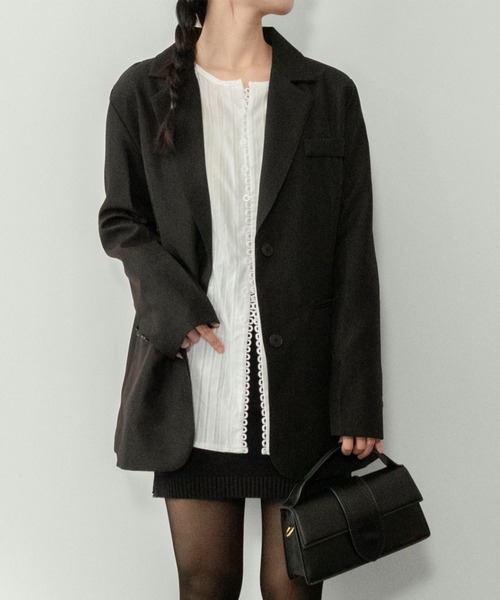 on:nue（オンニュ）の「【on:nue】[着用動画あり！] シングルバックスリットテーラードジャケット /2026 SS COLLECTION（テーラードジャケット・レディース・ブラック/グレー・FREE）」の19枚目の写真