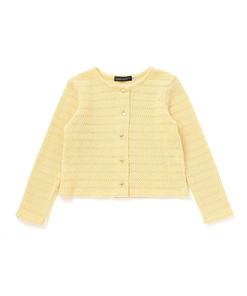 BeBe（ベベ）の「クロシェ風ニット長袖カーディガン（カーディガン/ボレロ・キッズ・イエロー・150cm/130cm/140cm/120cm）」の5枚目の写真
