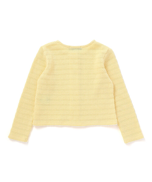 BeBe（ベベ）の「クロシェ風ニット長袖カーディガン（カーディガン/ボレロ・キッズ・イエロー・150cm/130cm/140cm/120cm）」の6枚目の写真