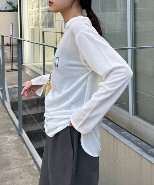 CIAOPANIC TYPY（チャオパニックティピー）の「【万能インナー】シアー梨地アソートロゴロンTEE（Tシャツ/カットソー・レディース・ホワイト/アイボリー/ホワイト系その他/オフホワイト・ONE SIZE）」の22枚目の写真