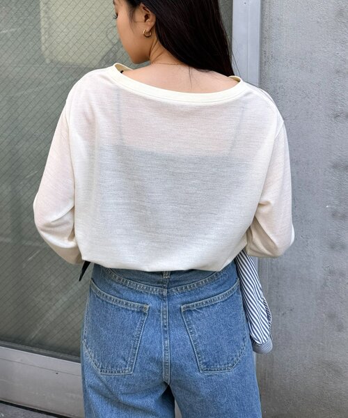 CIAOPANIC TYPY（チャオパニックティピー）の「【万能インナー】シアー梨地アソートロゴロンTEE（Tシャツ/カットソー・レディース・ホワイト/アイボリー/ホワイト系その他/オフホワイト・ONE SIZE）」の5枚目の写真