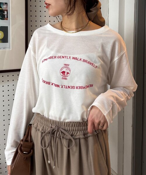 CIAOPANIC TYPY（チャオパニックティピー）の「【万能インナー】シアー梨地アソートロゴロンTEE（Tシャツ/カットソー・レディース・ホワイト/アイボリー/ホワイト系その他/オフホワイト・ONE SIZE）」の12枚目の写真