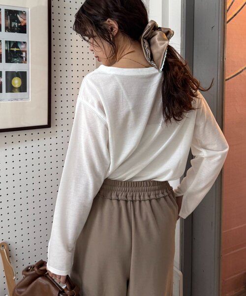 CIAOPANIC TYPY（チャオパニックティピー）の「【万能インナー】シアー梨地アソートロゴロンTEE（Tシャツ/カットソー・レディース・ホワイト/アイボリー/ホワイト系その他/オフホワイト・ONE SIZE）」の14枚目の写真