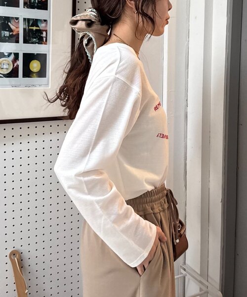 CIAOPANIC TYPY（チャオパニックティピー）の「【万能インナー】シアー梨地アソートロゴロンTEE（Tシャツ/カットソー・レディース・ホワイト/アイボリー/ホワイト系その他/オフホワイト・ONE SIZE）」の15枚目の写真