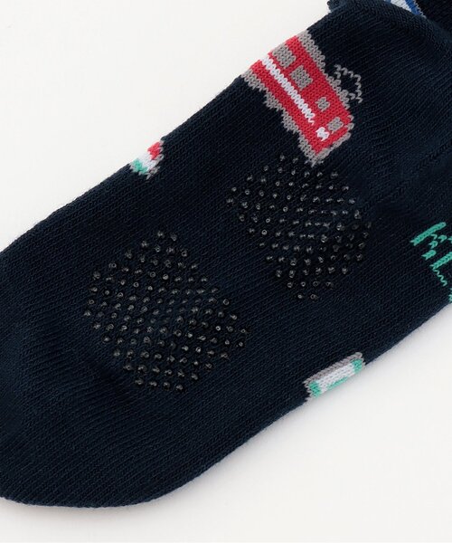 kladskap（クレードスコープ）の「電車柄ショートソックス（ソックス/靴下・キッズ・ネイビー/オフホワイト・L(18-20cm)/M(16-18cm)/S(13-15cm)/11-13cm）」の4枚目の写真