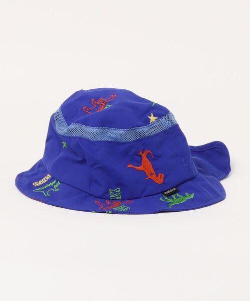 HAKKA KIDS（ハッカキッズ）の「ハート刺繍／恐竜刺繍日よけ付きハット（ハット・キッズ・サックスブルー/ブルー/パープル・M/L）」の3枚目の写真