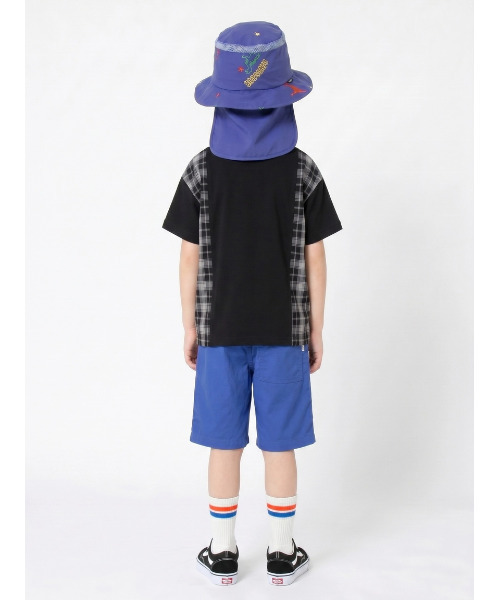 HAKKA KIDS（ハッカキッズ）の「ハート刺繍／恐竜刺繍日よけ付きハット（ハット・キッズ・サックスブルー/ブルー/パープル・M/L）」の7枚目の写真