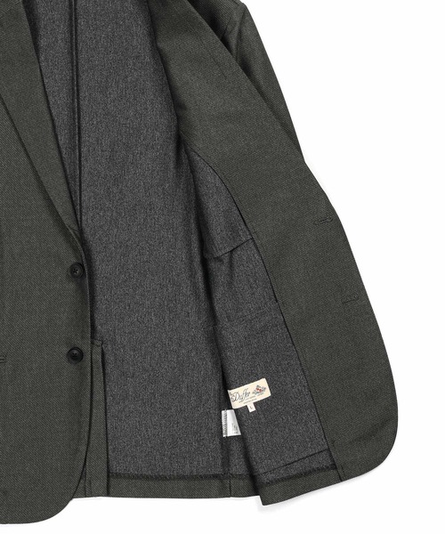 The DUFFER of ST.GEORGE（ザダファーオブセントジョージ）の「【WEB限定アイテム】SET UP COMFORT JERSEY JACKET：セットアップ対応 コンフォート ジャージジャケット（テーラードジャケット・メンズ・グレー/ブラック・X-LARGE/LARGE/MEDIUM/SMALL）」の14枚目の写真