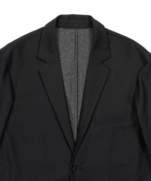 The DUFFER of ST.GEORGE（ザダファーオブセントジョージ）の「【WEB限定アイテム】SET UP COMFORT JERSEY JACKET：セットアップ対応 コンフォート ジャージジャケット（テーラードジャケット・メンズ・グレー/ブラック・X-LARGE/LARGE/MEDIUM/SMALL）」の11枚目の写真