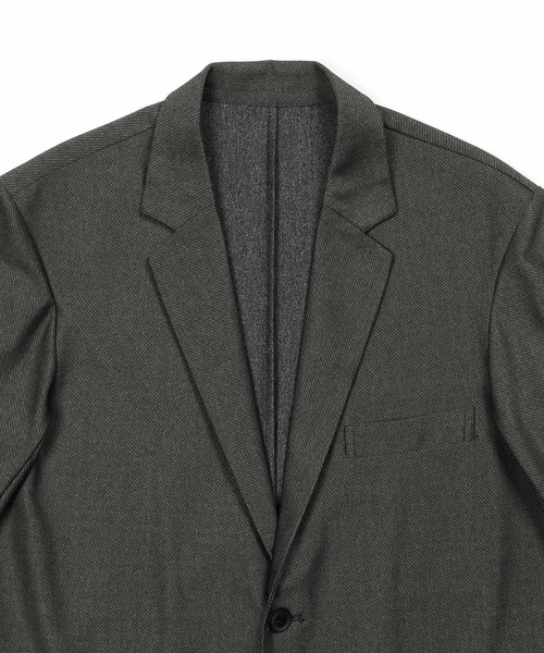 The DUFFER of ST.GEORGE（ザダファーオブセントジョージ）の「【WEB限定アイテム】SET UP COMFORT JERSEY JACKET：セットアップ対応 コンフォート ジャージジャケット（テーラードジャケット・メンズ・グレー/ブラック・X-LARGE/LARGE/MEDIUM/SMALL）」の12枚目の写真