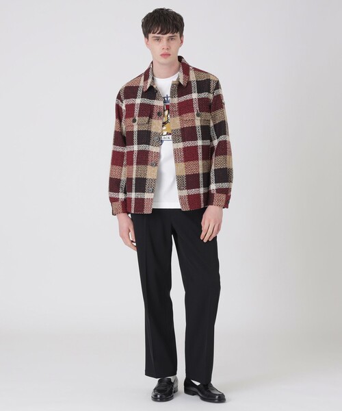 BLACK LABEL CRESTBRIDGE（ブラックレーベル・クレストブリッジ）の「【10th ANNIVERSARY】クレストブリッジチェックファンシーツイードシャツジャケット（ブルゾン・メンズ・レッド系その他2・L/M）」の2枚目の写真