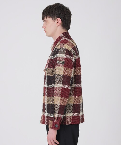 BLACK LABEL CRESTBRIDGE（ブラックレーベル・クレストブリッジ）の「【10th ANNIVERSARY】クレストブリッジチェックファンシーツイードシャツジャケット（ブルゾン・メンズ・レッド系その他2・L/M）」の3枚目の写真