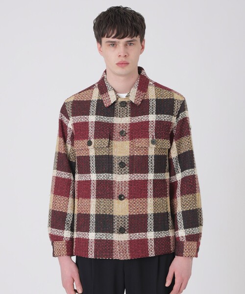 BLACK LABEL CRESTBRIDGE（ブラックレーベル・クレストブリッジ）の「【10th ANNIVERSARY】クレストブリッジチェックファンシーツイードシャツジャケット（ブルゾン・メンズ・レッド系その他2・L/M）」の4枚目の写真