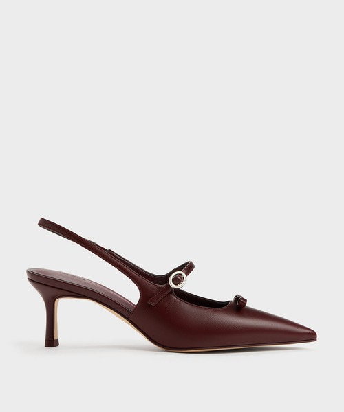 CHARLES & KEITH(チャールズ & キース)の「Sonali ソナリ ボウ スリングバッグパンプス(パンプス・レディース・バーガンディー/ブラック系その他7・25cm/24.5cm/23.5cm/23cm/22.5cm/25.5cm)」の6枚目の写真