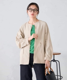 a.v.v（アーヴェヴェ）の「ウエストドロストノーカラーブルゾン（その他アウター）」