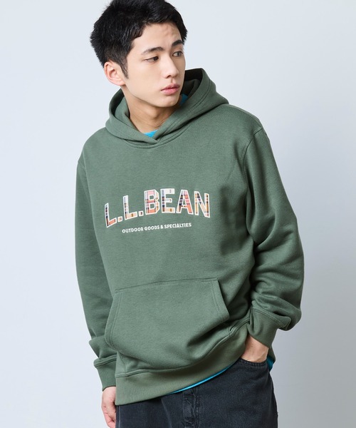 L.L.Bean(エルエルビーン)の「エッセンシャル・グラフィック・スウェットシャツ、フーディ 米国フィット・レギュラー(パーカー・メンズ・ベージュ/ネイビー/グリーン・LARGE/MEDIUM/SMALL)」の4枚目の写真