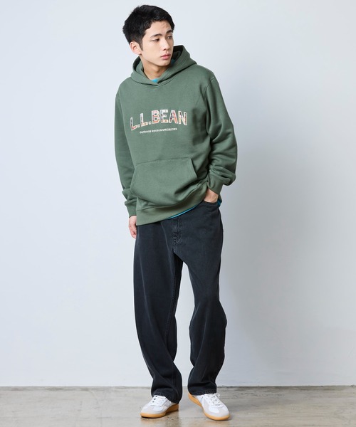 L.L.Bean(エルエルビーン)の「エッセンシャル・グラフィック・スウェットシャツ、フーディ 米国フィット・レギュラー(パーカー・メンズ・ベージュ/ネイビー/グリーン・LARGE/MEDIUM/SMALL)」の9枚目の写真