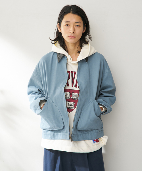 B.C STOCK(ベーセーストック)の「GOD ファーマーズジャケット(ブルゾン・メンズ・アイボリー/ブルー系その他/ネイビー・LARGE/MEDIUM)」の3枚目の写真