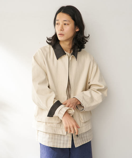 B.C STOCK(ベーセーストック)の「GOD ファーマーズジャケット(ブルゾン・メンズ・アイボリー/ブルー系その他/ネイビー・LARGE/MEDIUM)」の5枚目の写真