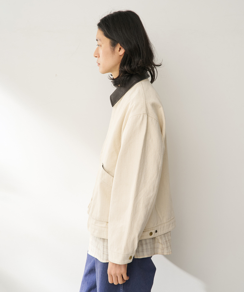 B.C STOCK(ベーセーストック)の「GOD ファーマーズジャケット(ブルゾン・メンズ・アイボリー/ブルー系その他/ネイビー・LARGE/MEDIUM)」の6枚目の写真